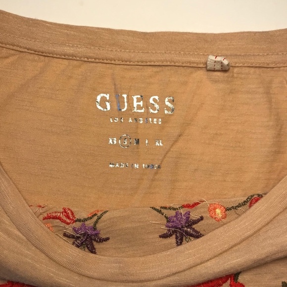 Guess Embroidered Crop Top Small Pink - Picture 5 of 8